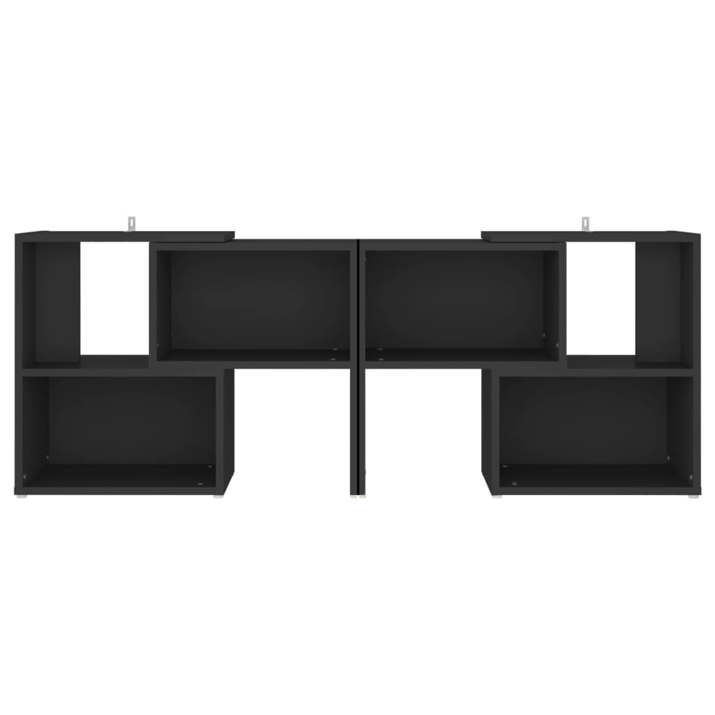 Mueble de TV madera negro 104x30x52 cm