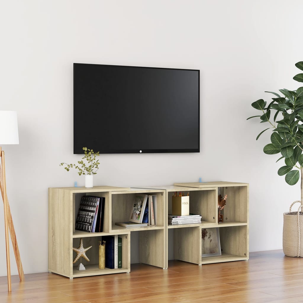 Vetonek Mueble de TV madera contrachapada roble Sonoma 104x30x52 cm