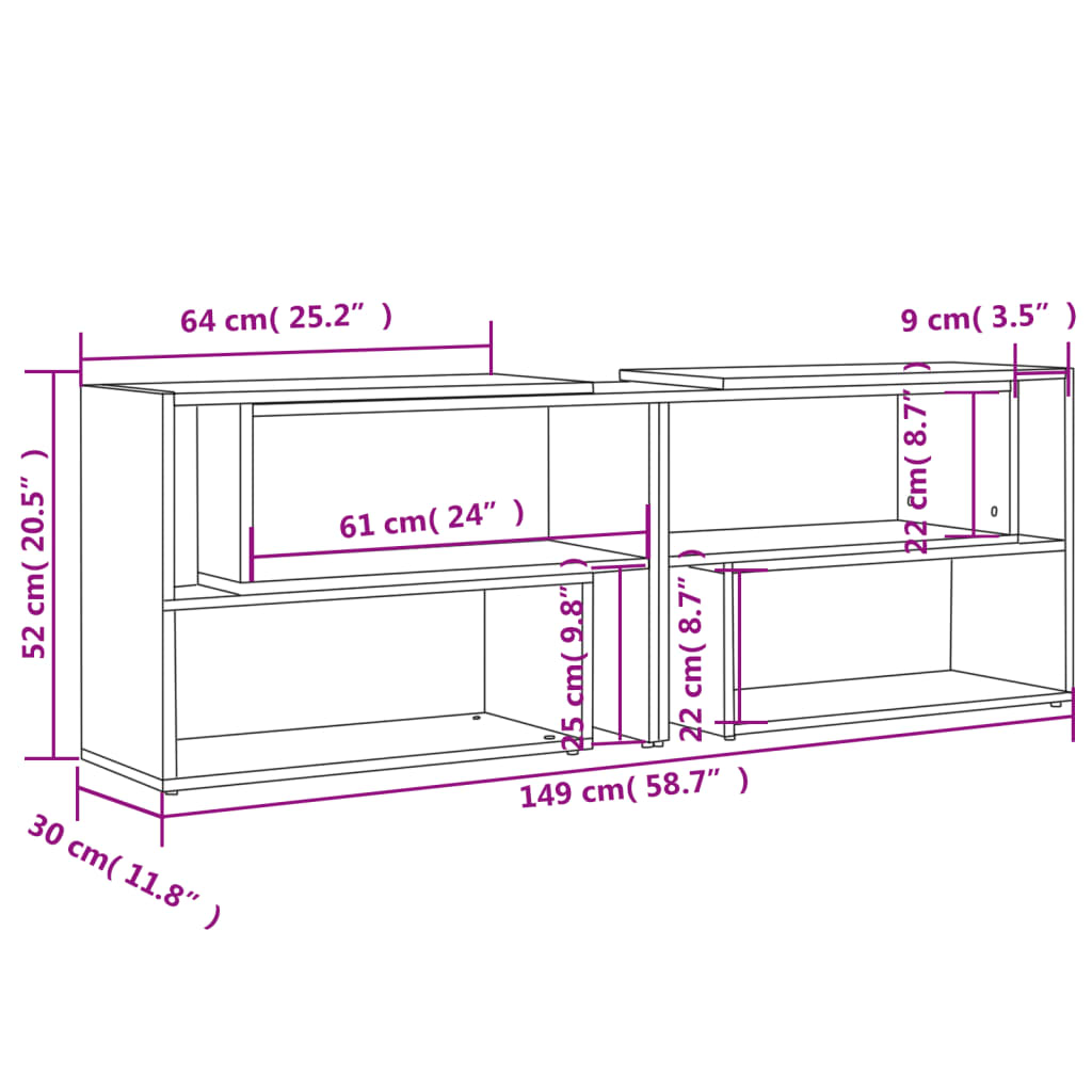 Mueble de TV madera blanco 149x30x52 cm vidaXL