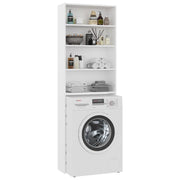 White washing machine cabinet 64x24x190 cm v7268 - Vetonek