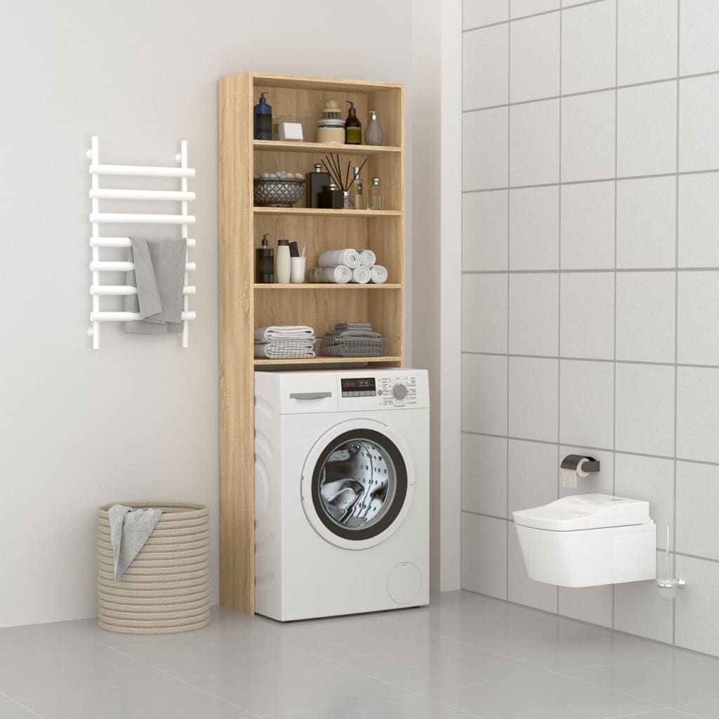 Sonoma oak washing machine cabinet 64x24x190 cm v7299 Vetonek