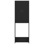 Black washing machine cabinet 64x25.5x190 cm v7367 - Vetonek