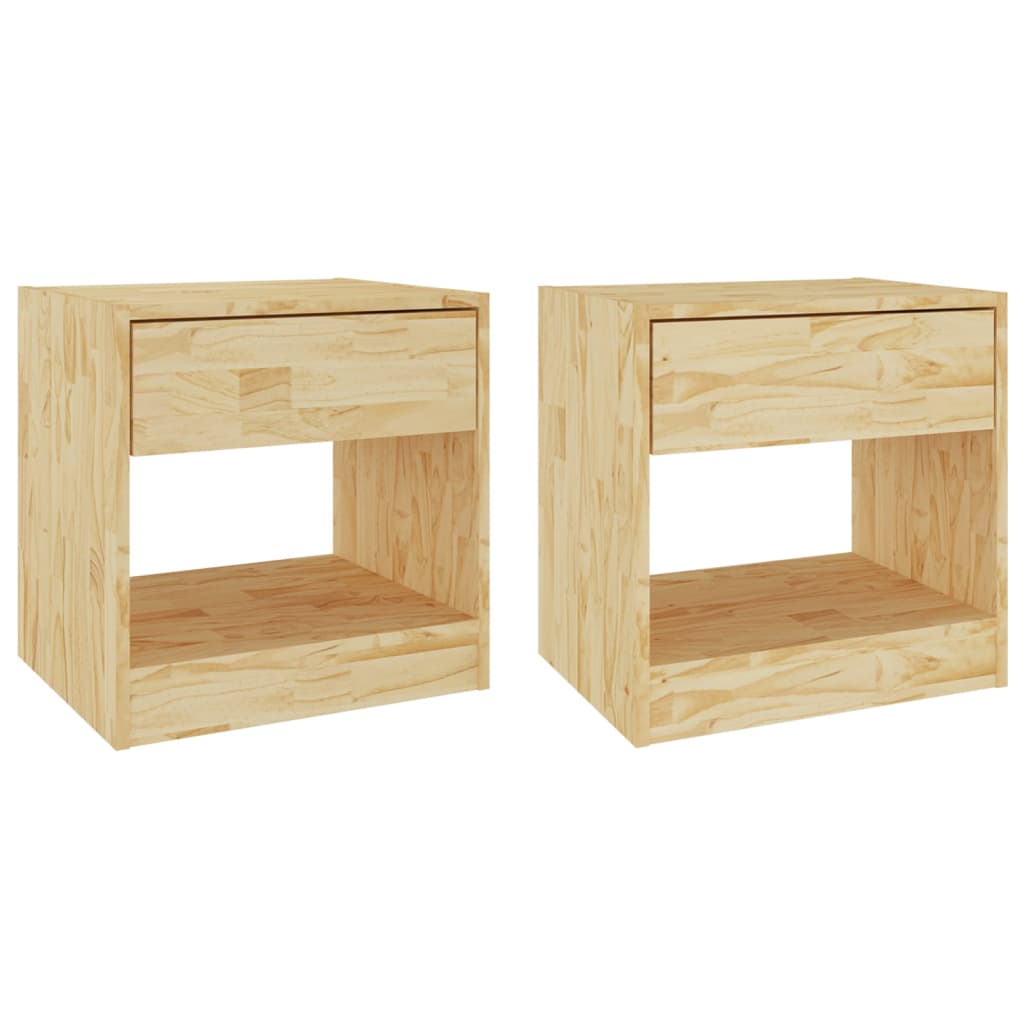 Mesitas de noche 2 uds madera maciza de pino 40x31x40 cm - Vetonek