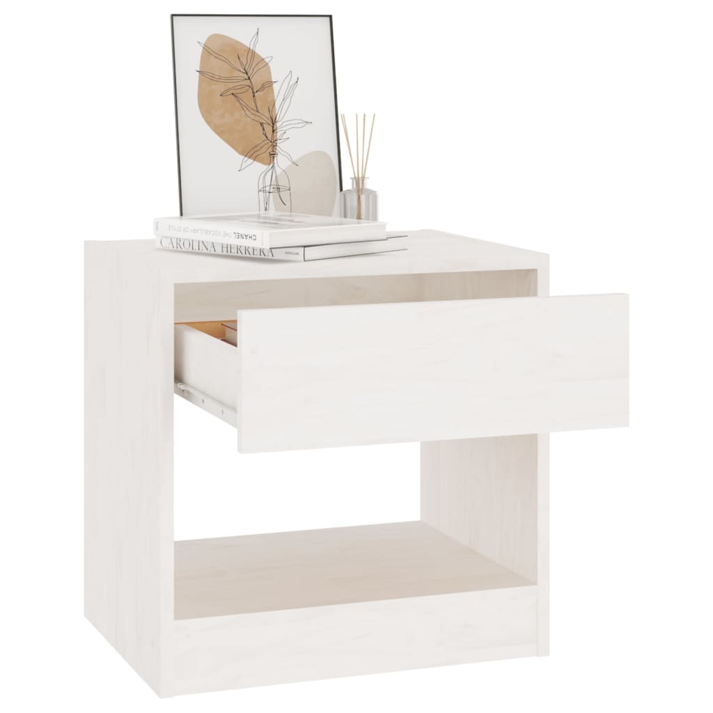 Night bedside table White pine wood 40x31x40 cm