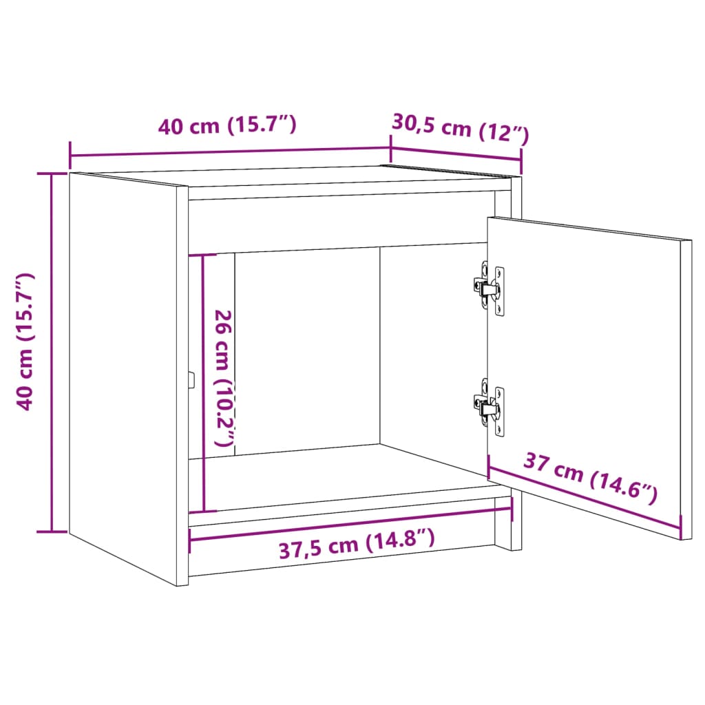 Mesitas de noche 2 uds madera maciza pino gris 40x30,5x40 cm - Vetonek