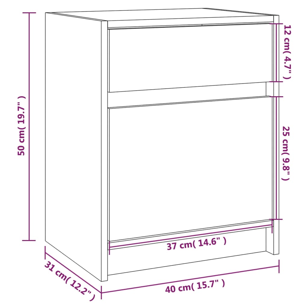 Mesitas de noche 2 uds madera maciza de pino 40x31x50 cm - Vetonek