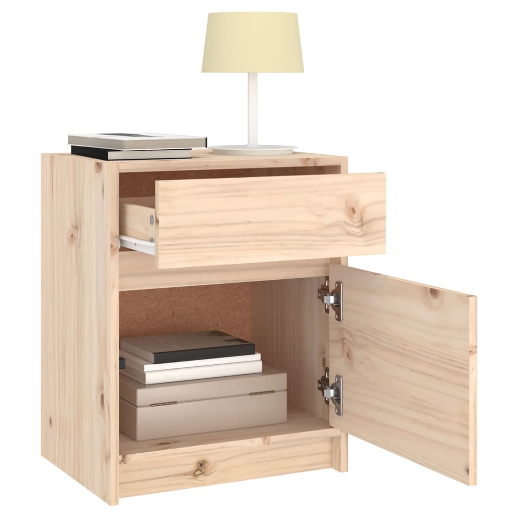 Mesitas de noche 2 uds madera maciza de pino 40x31x50 cm - Vetonek