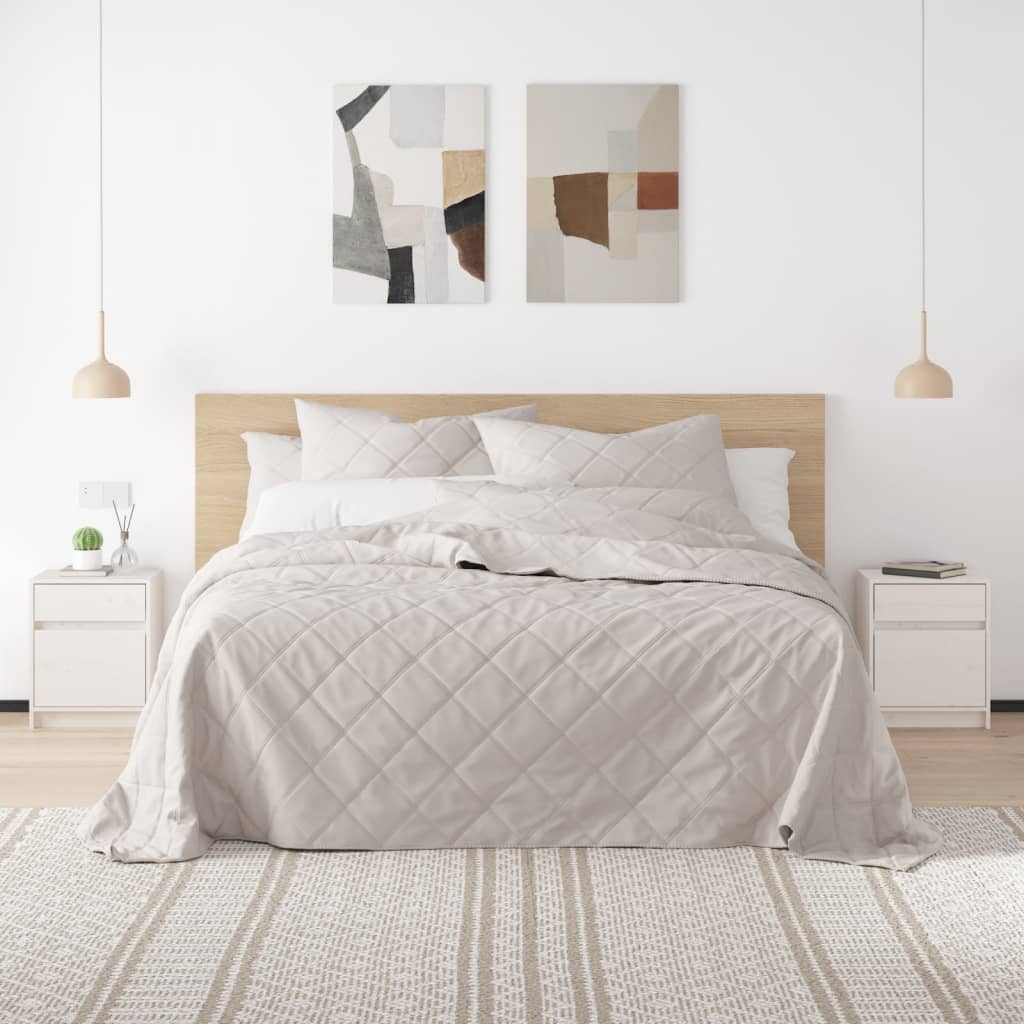 Vetonek Mesita de noche madera maciza de pino blanca 40x31x50 cm