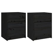 Vetonek Tables de chevet 2 pcs en bois de pin noir massif 40x31x50 cm