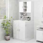 Glossy white washing machine cabinet 70.5x25.5x90 cm v9576 Vetonek
