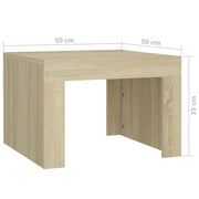 Mesa de centro de madera contrachapada color roble 50x50x35 cm V0909 Vetonek