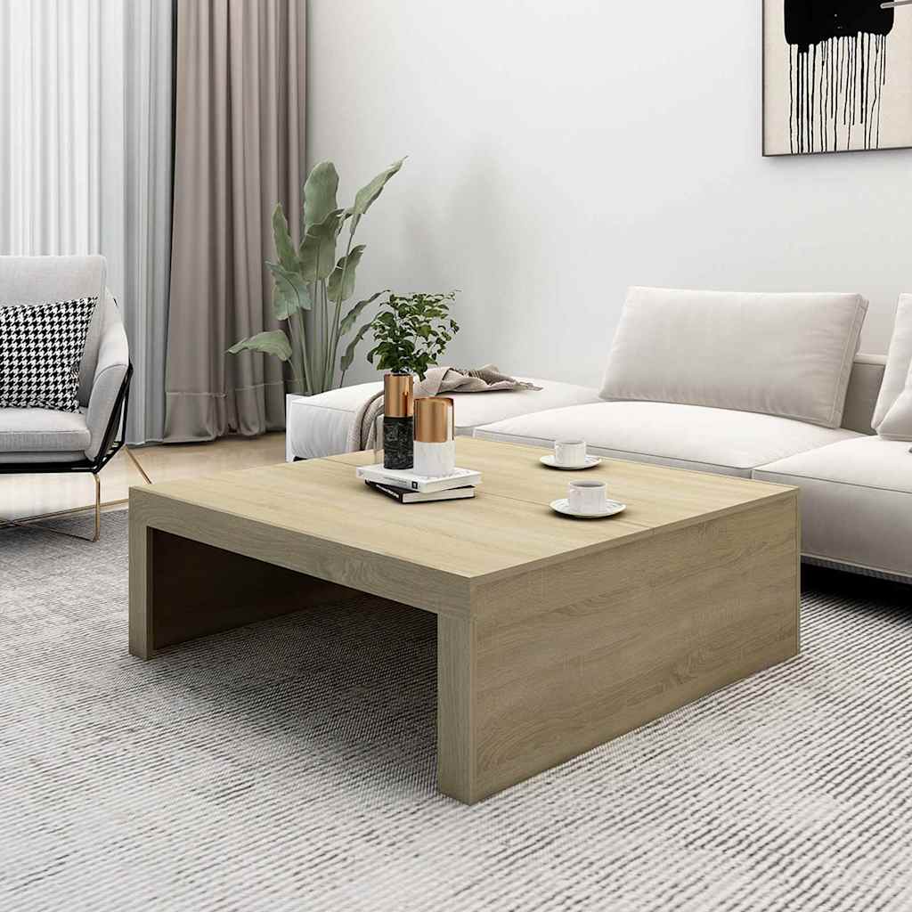 Mesa de centro madera roble Sonoma 100x100x35 cm vidaXL