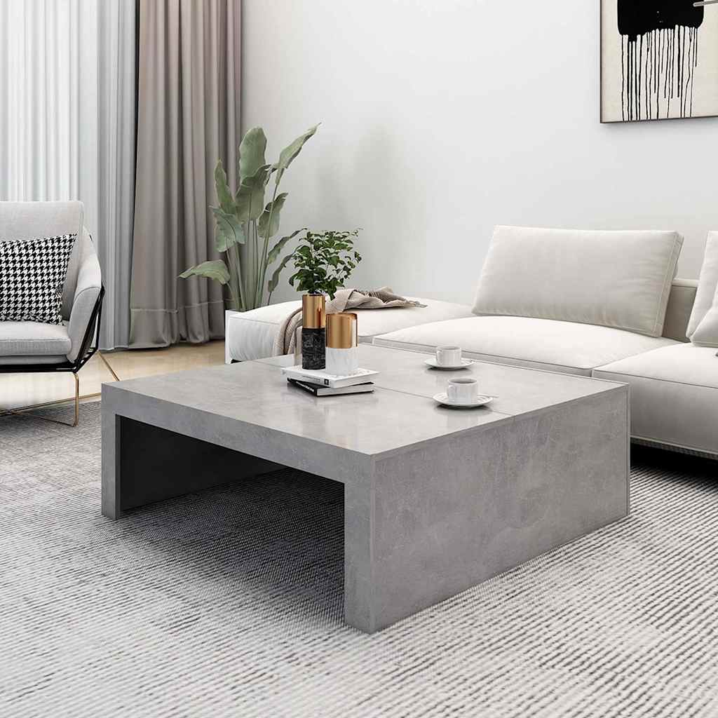 Gray Engineering Wood Center Table 100x100x35 cm