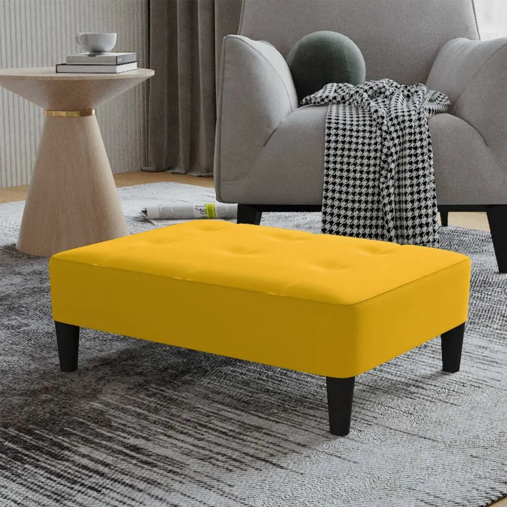 Vetonek Reposapiés de terciopelo amarillo 78x56x32 cm