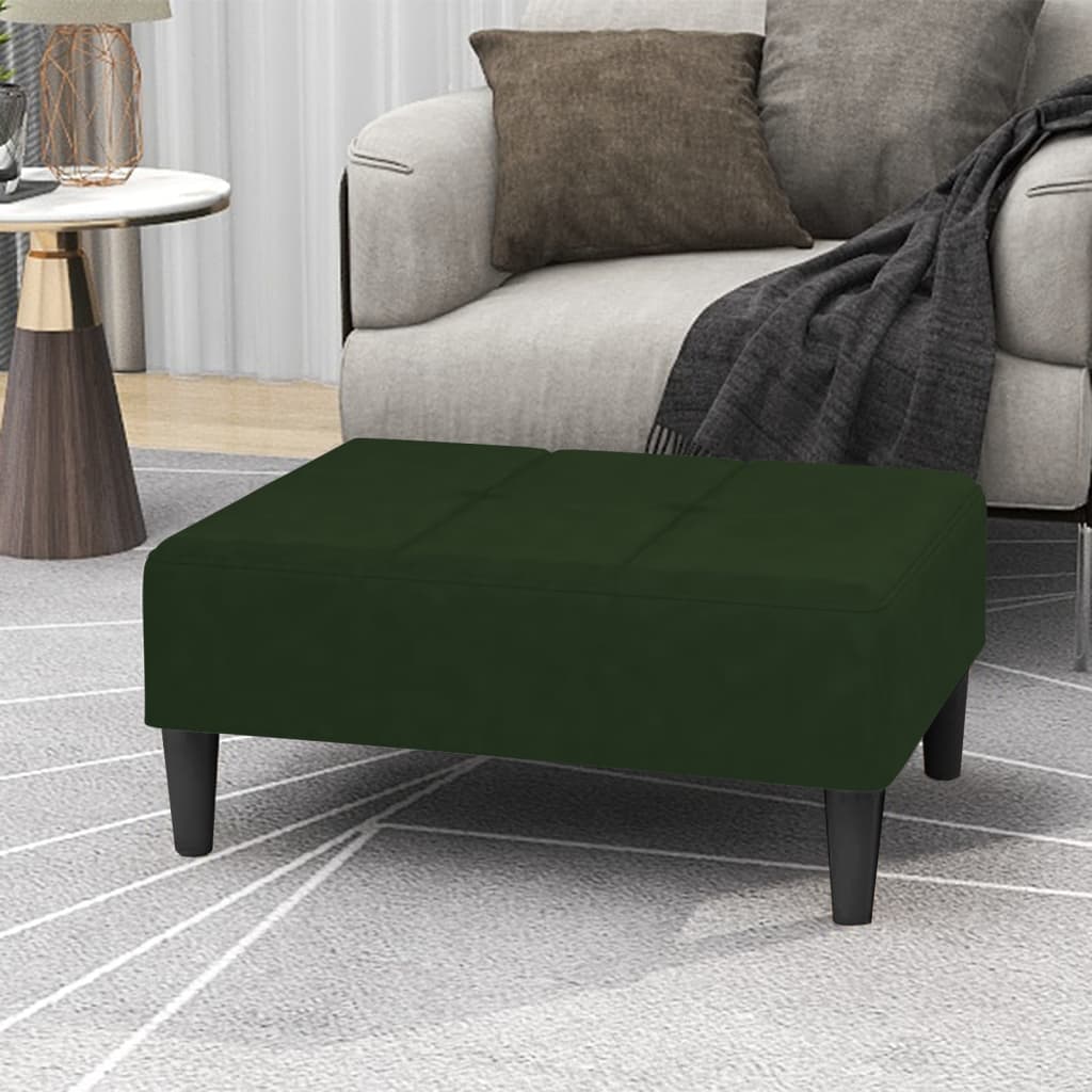 Vetonek Taburete de terciopelo verde oscuro 78x56x32 cm