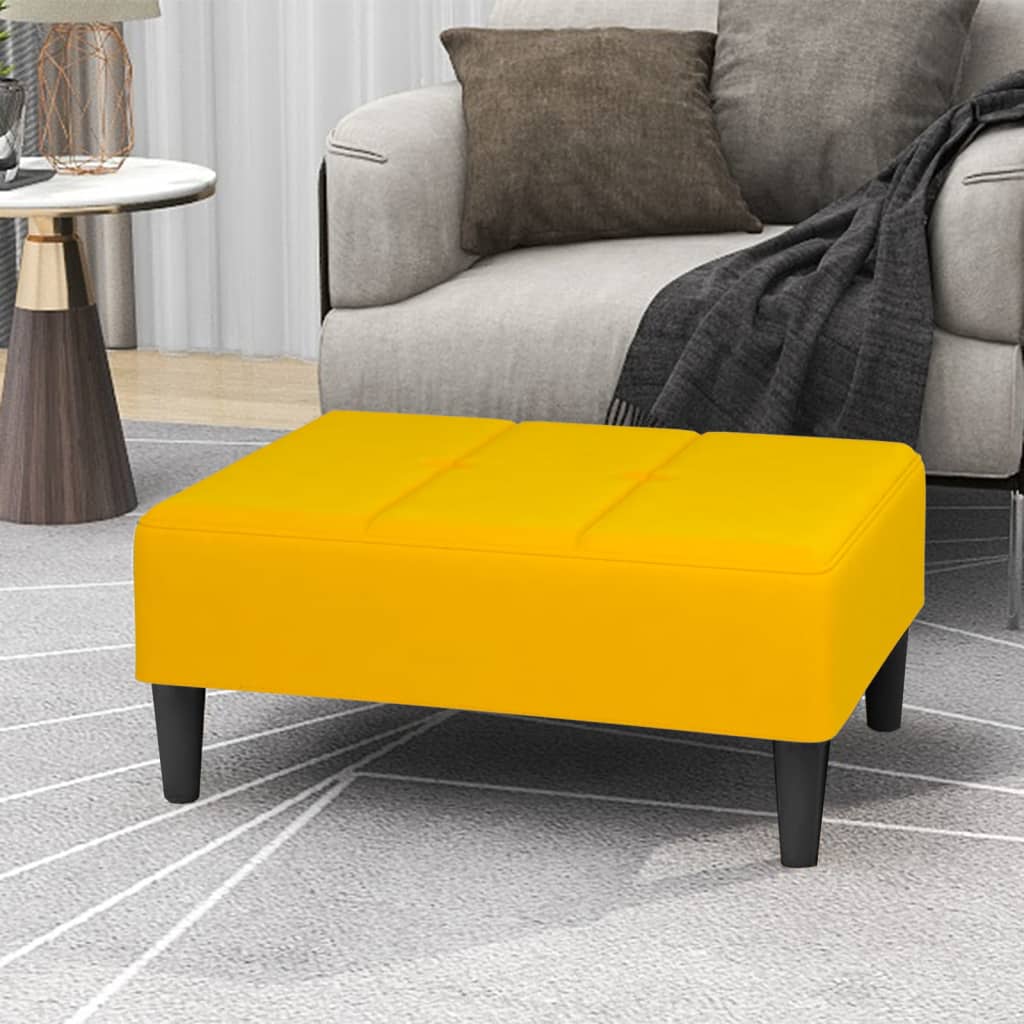 Vetonek Reposapiés de terciopelo amarillo 78x56x32 cm