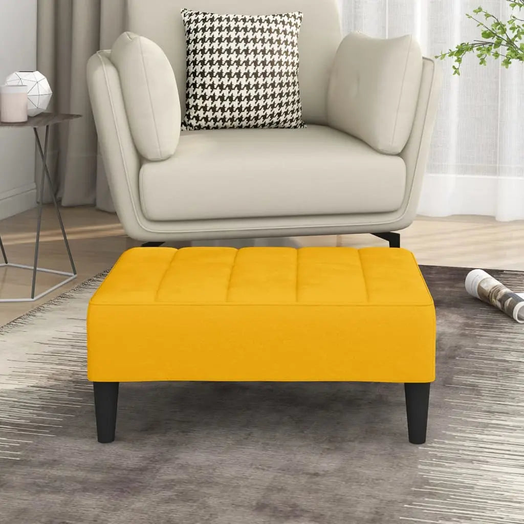 Vetonek Reposapiés de terciopelo amarillo 78x56x32 cm