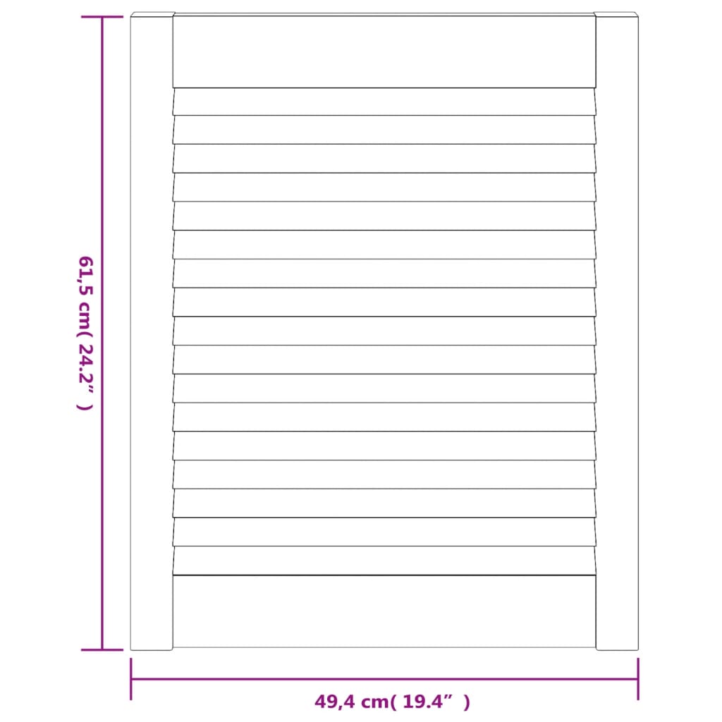 Portes d'armoires lamas 2 unités Bois de pin 61,5x49,4 cm