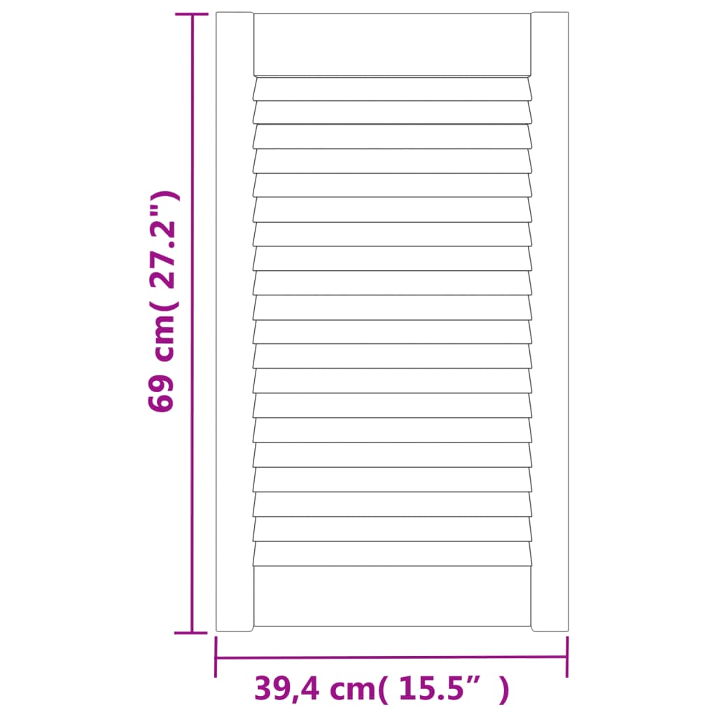 Puertas de armario de lamas 2 uds madera de pino 69x39,4 cm