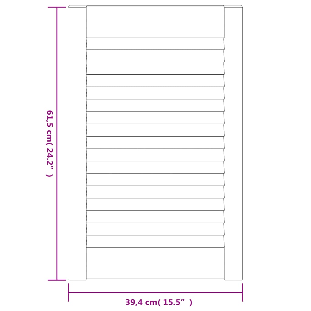 Puerta de armario lamas 2 uds madera pino blanco 61,5x39,4 cm