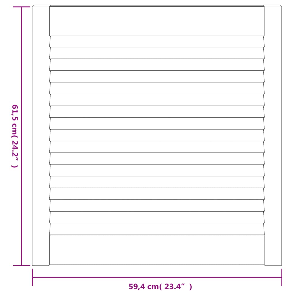 Porta de armazém lamas 4 UDs madeira pino branco 61.5x59,4 cm