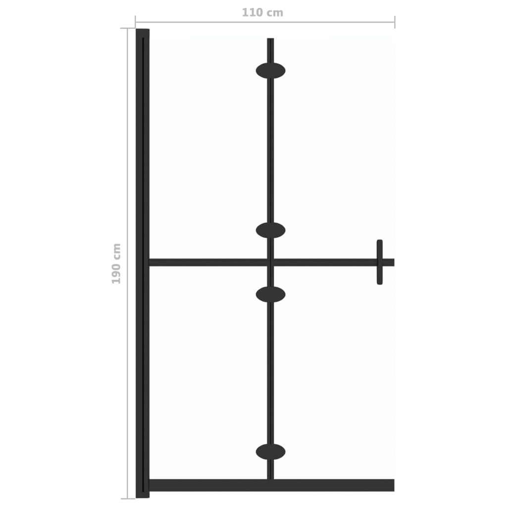 Mampara de ducha plegable vidrio ESG transparente 110x190 cm vidaXL