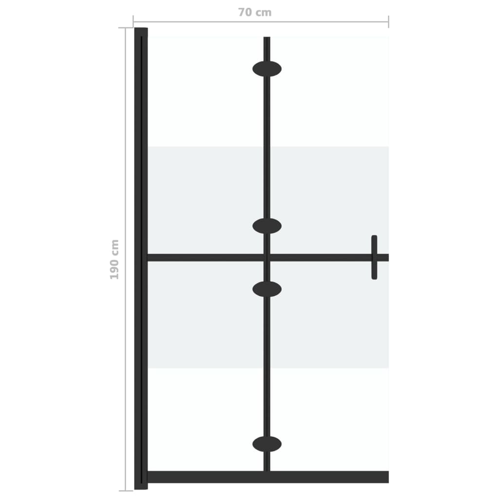 Folding shower screen Glass ESG Emeilage 70x190 cm