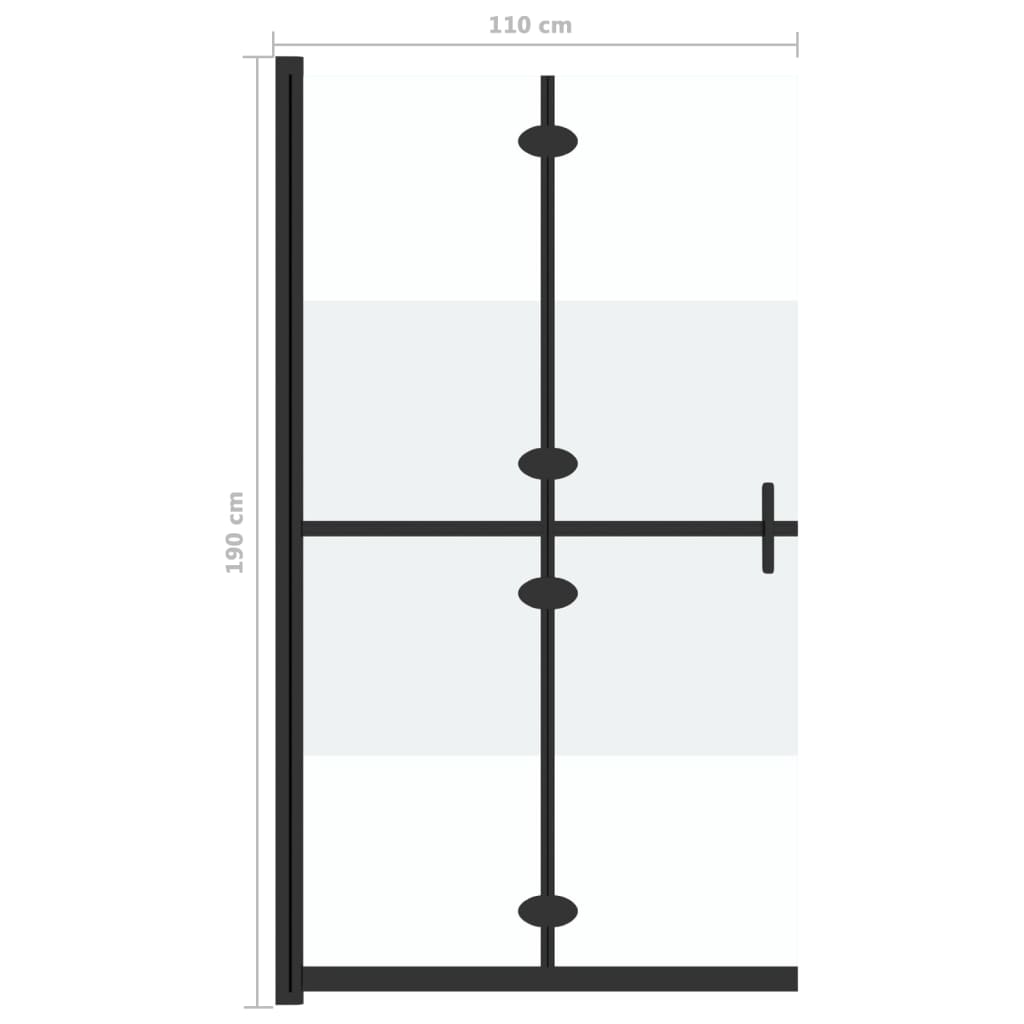 Verre d'écran de douche pliant ESG Emeilage 110x190cm