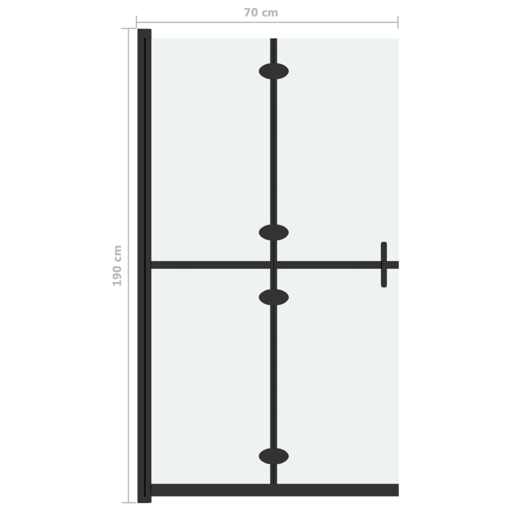 Mampara de ducha plegable vidrio ESG esmerilado 70x190 cm vidaXL