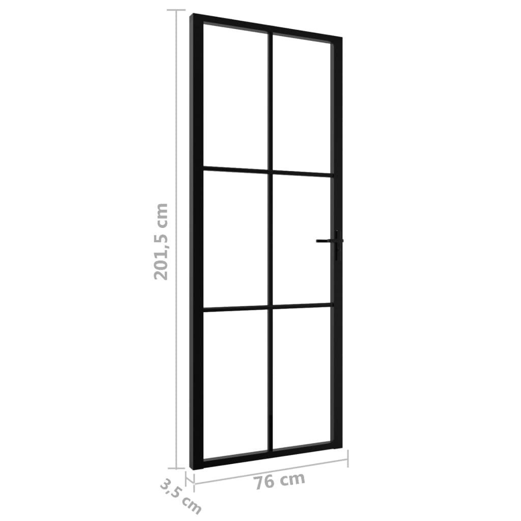 INTERIOR DOOR ESG and black aluminum 76x201.5 cm