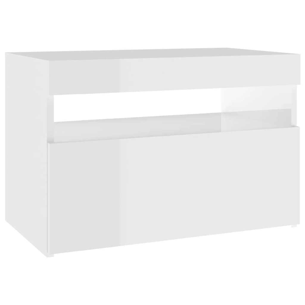 Mesitas noche LED 2 uds blanco brillo 60x35x40 cm vidaXL