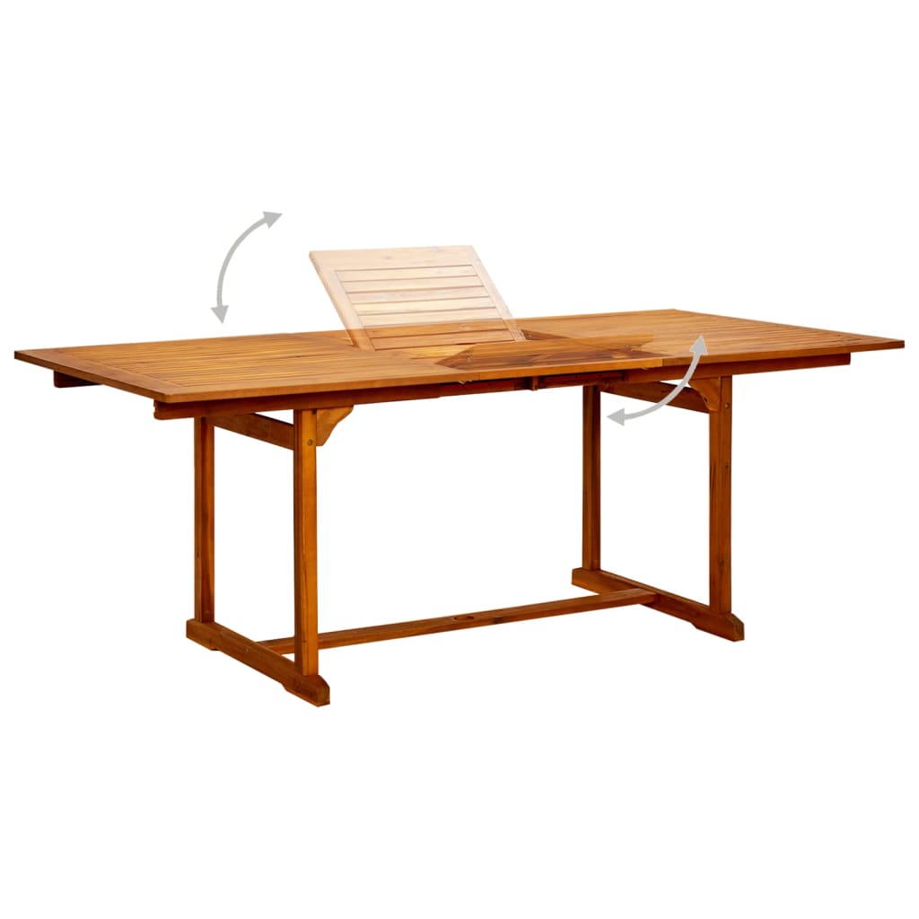 Mesa de comedor jardín madera maciza acacia (150-200)x100x75cm vidaXL