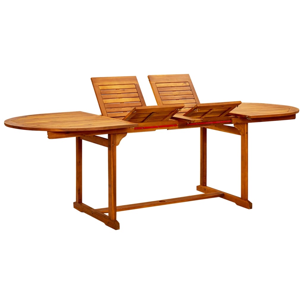 Vetonek Mesa de comedor jardín madera maciza acacia (160-240)x100x75 cm