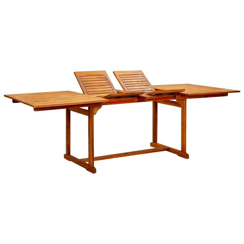 Vetonek Mesa de comedor jardín madera maciza acacia (160-240)x100x75 cm