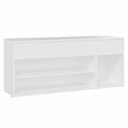 Banco zapatero de madera contrachapada blanco 105x30x45 cm V3532 Vetonek