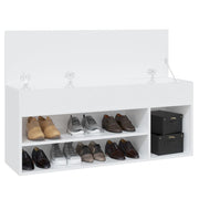 Banco zapatero de madera contrachapada blanco 105x30x45 cm V3532 Vetonek