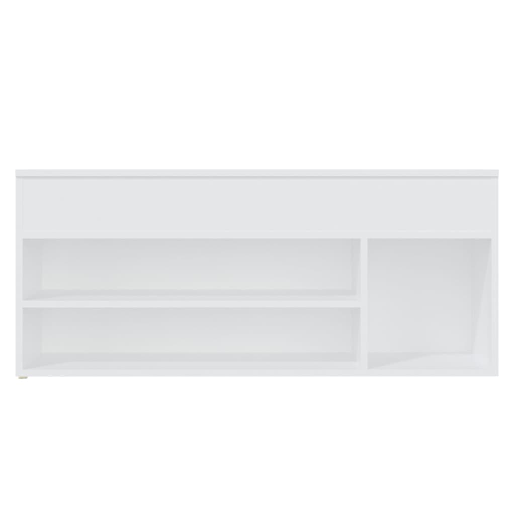 Banco zapatero de madera contrachapada blanco 105x30x45 cm V3532 Vetonek