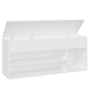 Banco zapatero de madera contrachapada blanco 105x30x45 cm V3532 Vetonek