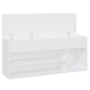 Banco zapatero de madera contrachapada blanco 105x30x45 cm V3532 Vetonek