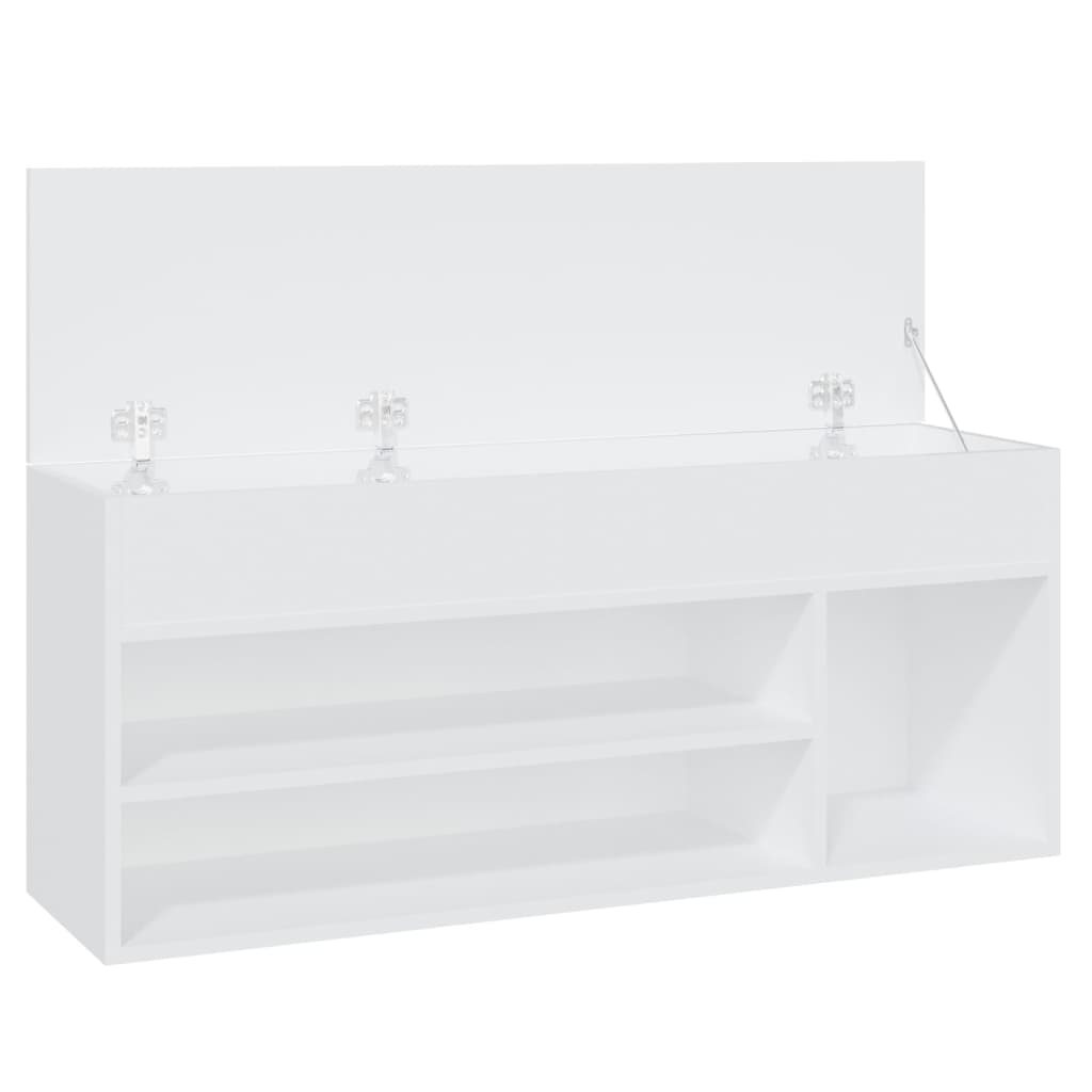 Banco zapatero de madera contrachapada blanco 105x30x45 cm V3532 Vetonek