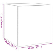 Jardinera de madera contrachapada negra 40x40x40 cm V3907 Vetonek