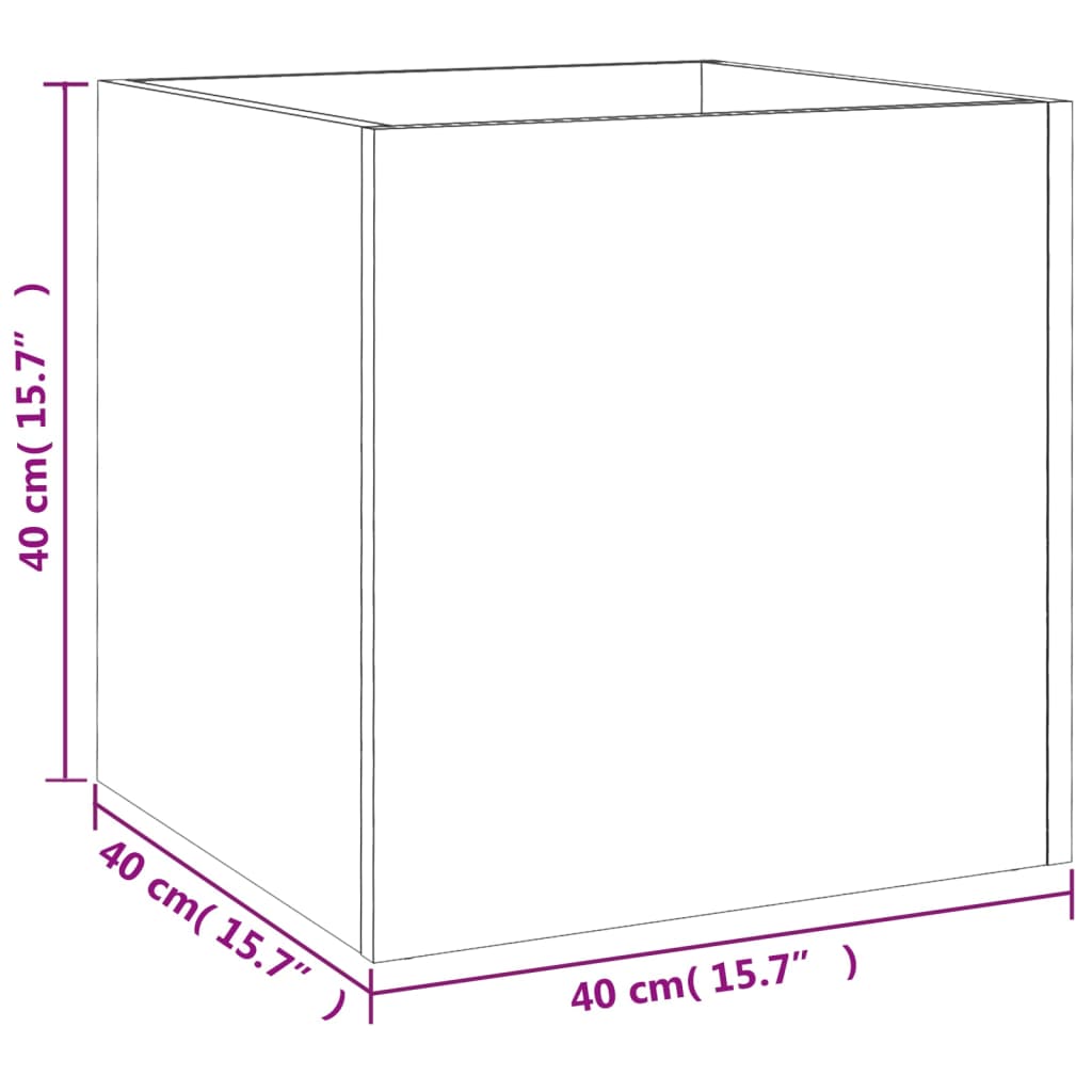 Jardinera de madera contrachapada negra 40x40x40 cm V3907 Vetonek