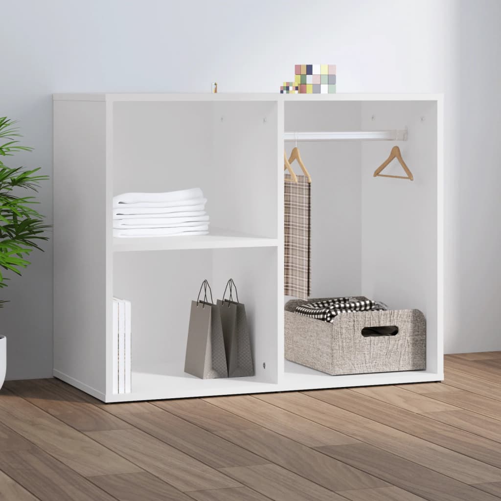 Vetonek Mueble vestidor madera contrachapada blanco 80x40x65 cm