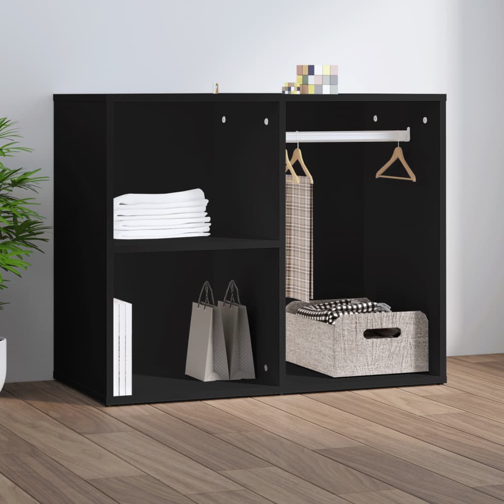 Vetonek Mueble de vestidor madera de ingeniería negro 80x40x65 cm