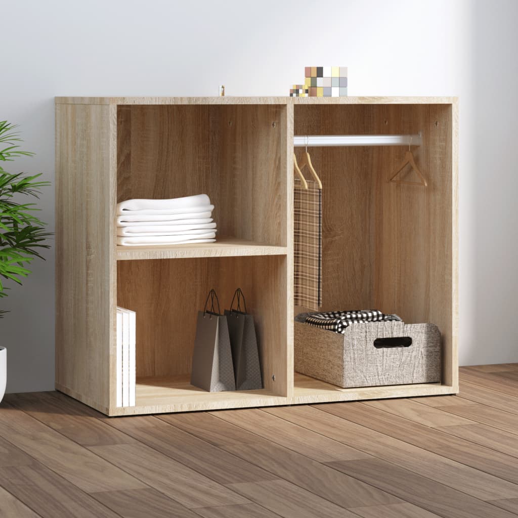 Vetonek Mueble vestidor madera contrachapada roble Sonoma 80x40x65 cm