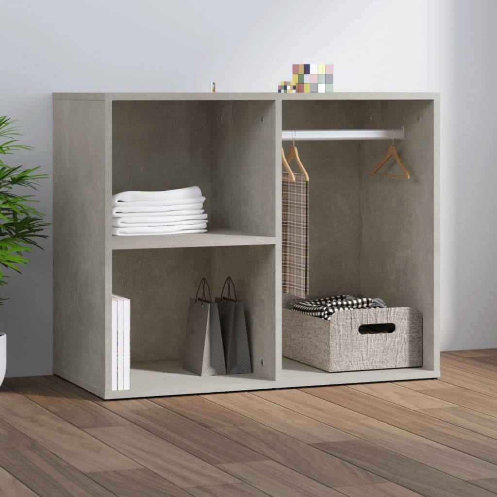 Vetonek Mueble vestidor madera contrachapada gris hormigón 80x40x65 cm