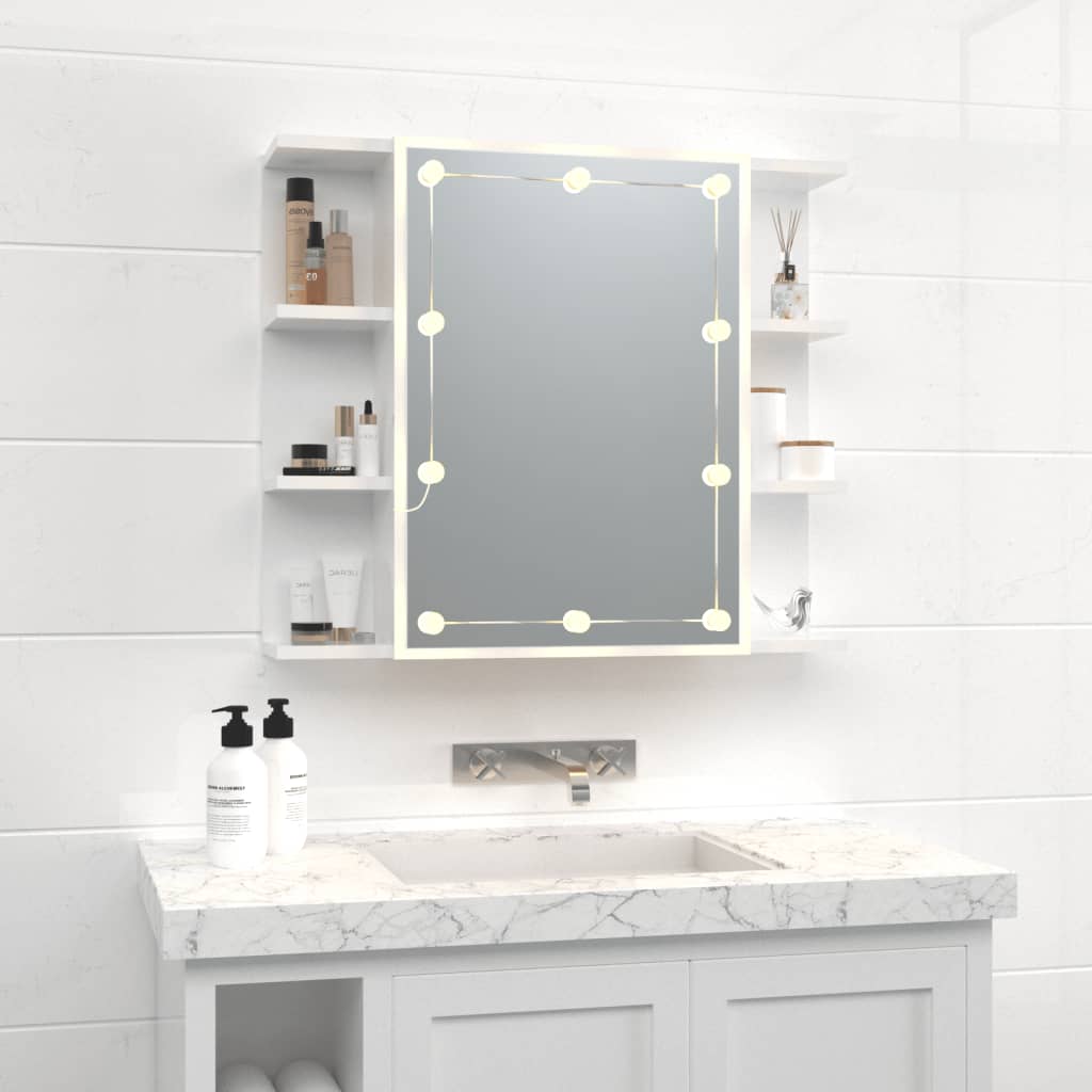 Mirror furniture and shiny white led lights 70x16,5x60 cm