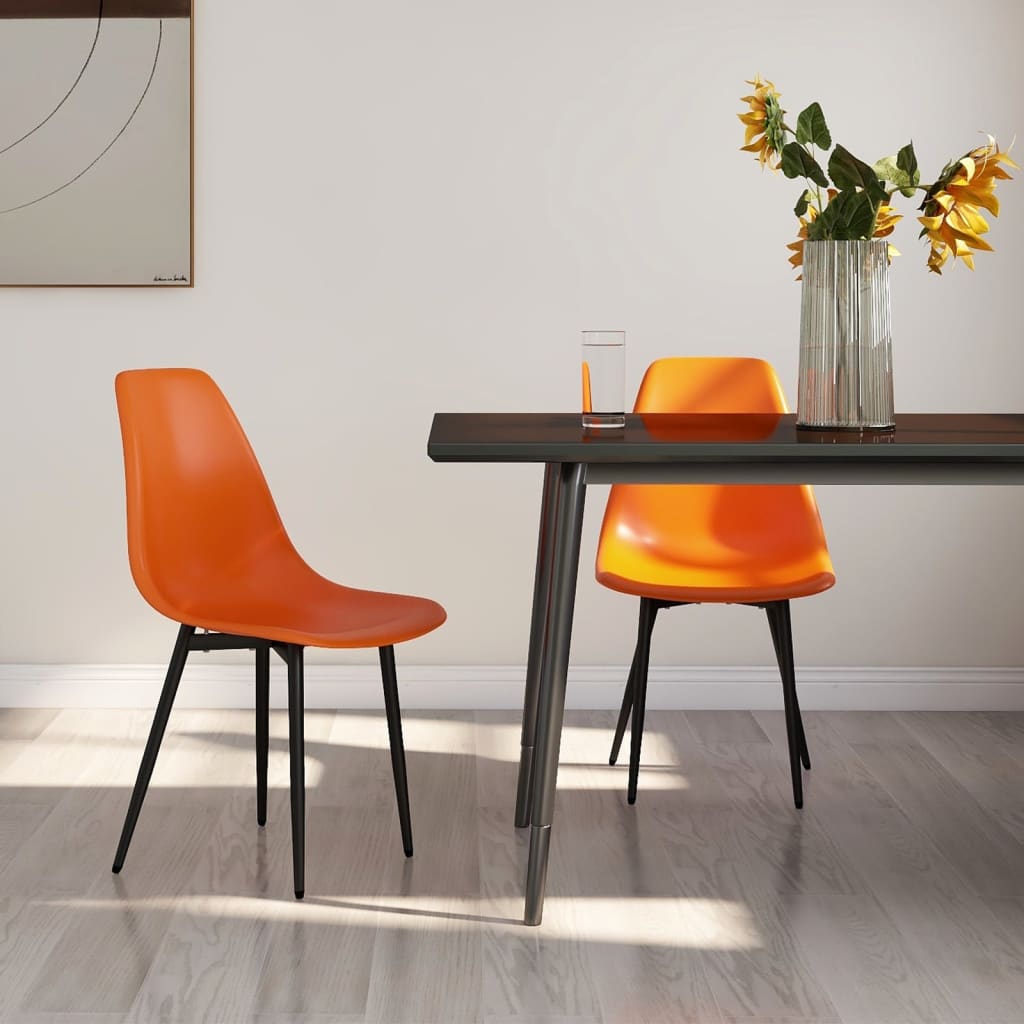 Vetonek Sillas de comedor 2 unidades PP naranja 