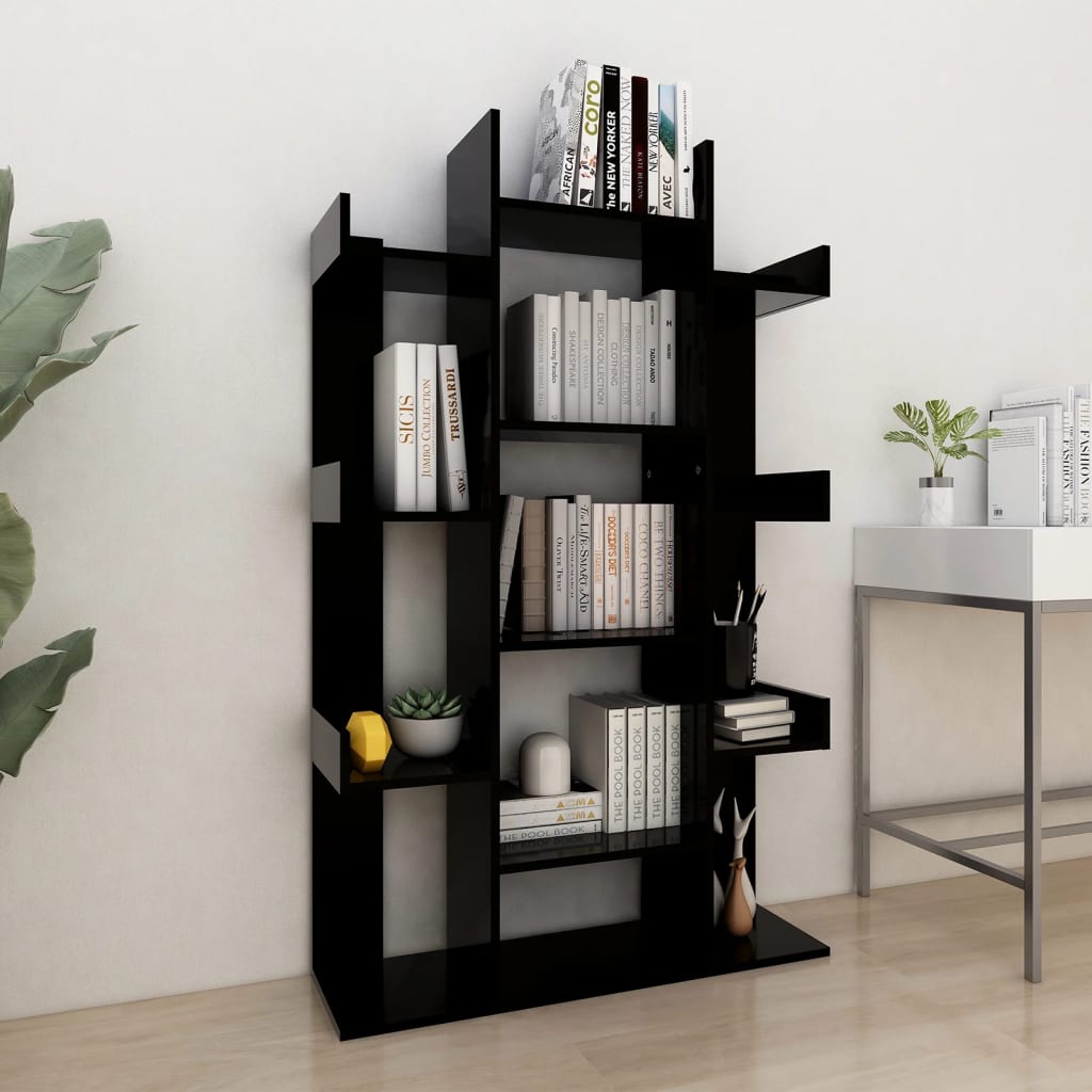 Vetonek Librería de madera contrachapada negro 86x25,5x140 cm