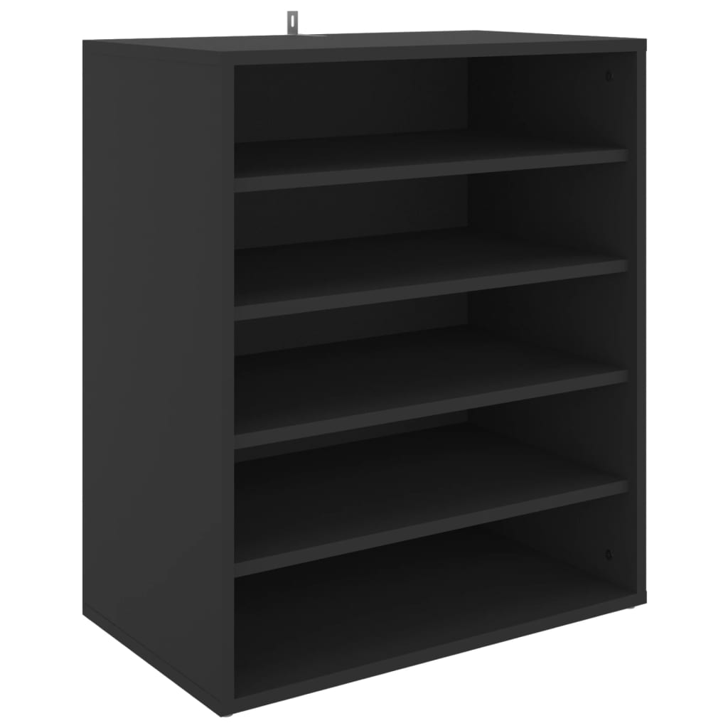 Mueble zapatero de madera negro 60x35x70 cm - Vetonek